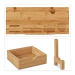 Suport laptop sau PC, 2 sertare si un compartiment, bambus, 13 x 54 x 23 cm - imagine 10