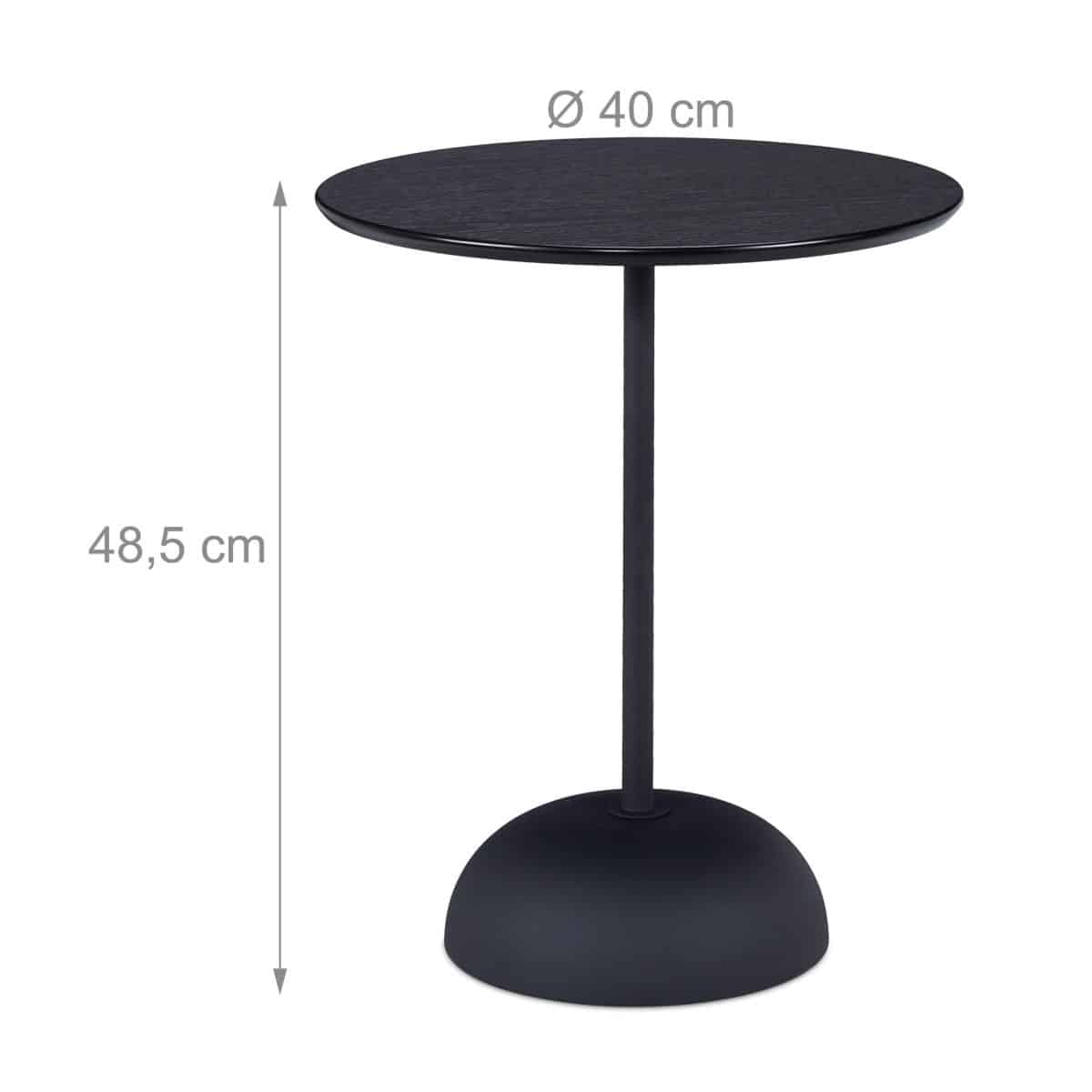 Masuta de cafea, stil modern, 48,5 x 40 cm, negru - imagine 3