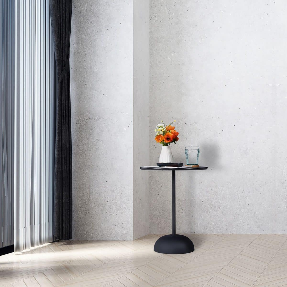 Masuta de cafea, stil modern, 48,5 x 40 cm, negru - imagine 4