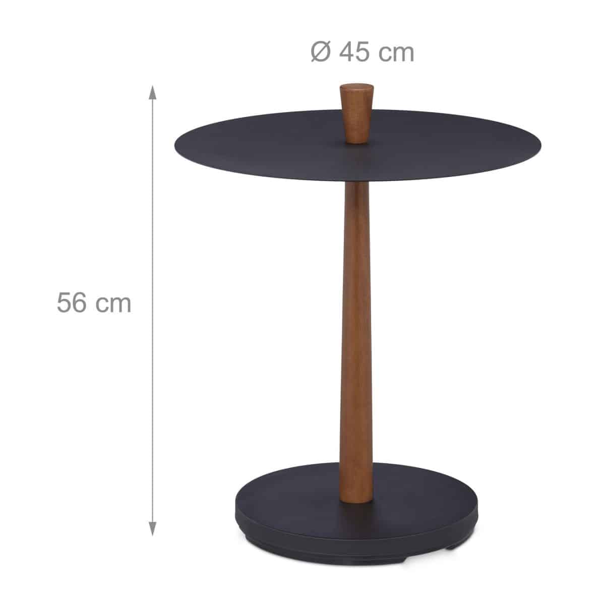 Masuta cafea, din lemn, maro/negru,  56 x 45 cm - imagine 3