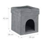 Taburet culcus pentru animale, captuseala moale, gri, 42 x 38 x 38 cm - imagine 5