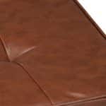 Scaun taburet din piele ecologica, cadru fier, capacitate 200 kg, maro/negru, 41 x 41 x 41 cm - imagine 3
