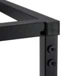 Banca eleganta cu husa din catifea, cadru metal negru, gri/negru,  47 x 80 x 40 cm - imagine 2