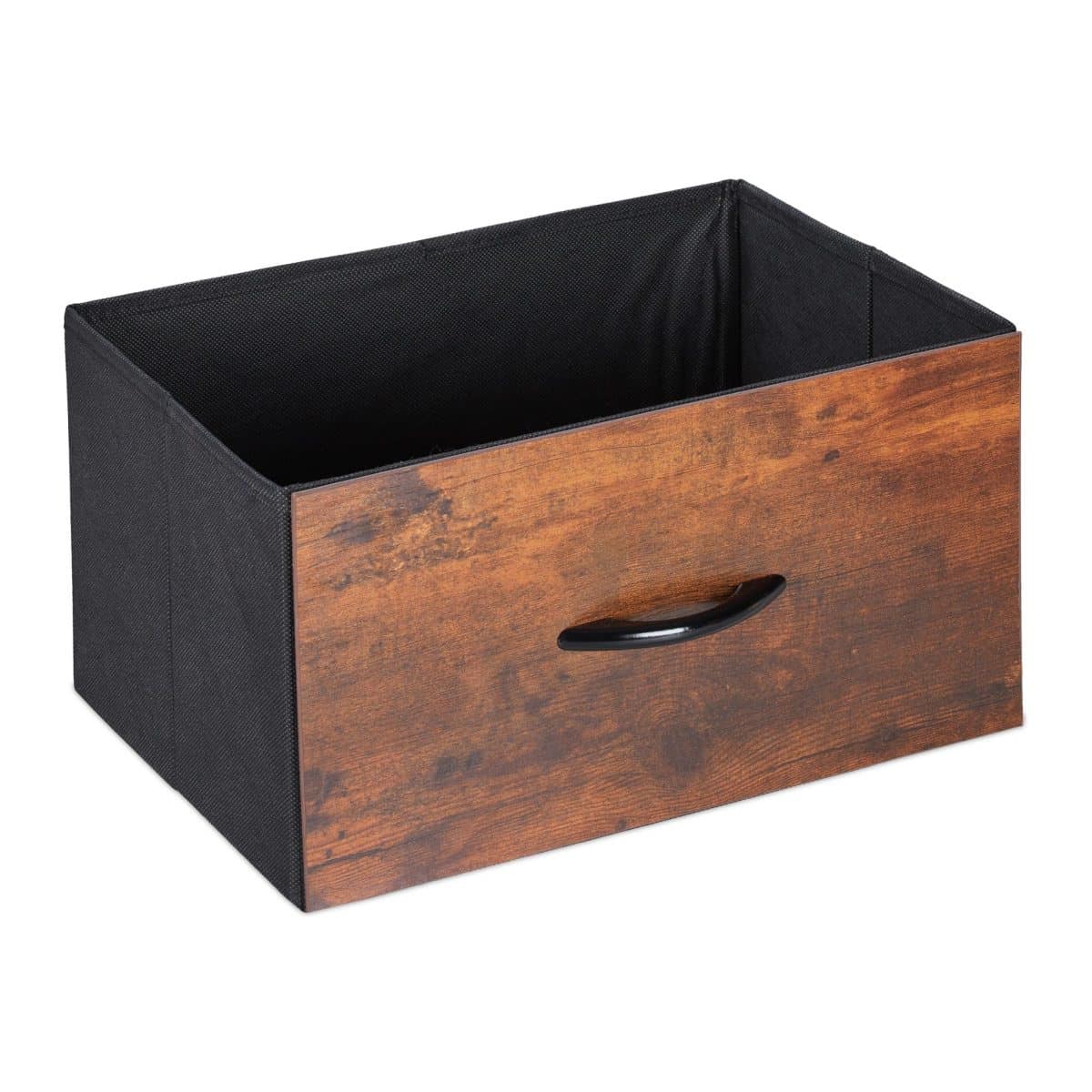 Noptiera cu sertar si raft deschis, design vintage, MDF, cadru din otel, 50 x 45 x 40 cm - imagine 3
