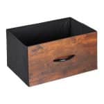 Noptiera cu sertar si raft deschis, design vintage, MDF, cadru din otel, 50 x 45 x 40 cm - imagine 3
