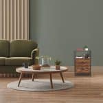 Noptiera cu 2 sertare textile si raft, design vintage, MDF, 70 x 45 x 40 cm - imagine 8