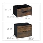 Comoda cu 5 sertare si raft deschis, design vintage, maro, MDF, cadru otel, 87 x 84 x 32 cm - imagine 5