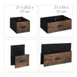 Comoda cu 4 sertare textile si rafturi, design vintage, maro, MDF, cadru metal, 96,5 x 60 x 41,5 cm - imagine 4