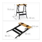Banc de lucru, multifunctional, pliabil, suport ustensile, 75,5 x 56 x 62 cm - imagine 4
