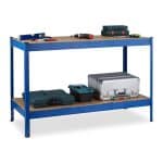 Banc de lucru, 2 nivele, sustine 300 kg/nivel, albastru, 90,5 x 141 x 61 cm