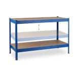 Banc de lucru, 2 nivele, sustine 300 kg/nivel, albastru, 90,5 x 141 x 61 cm - imagine 8