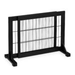 Gard de protectie extensibil, 56 x 70-108 x 32 cm, negru, Relaxdays
