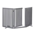 Gard protectie/blocare acces, cu usa, MDF, gri, 70 x 154 x 30 cm
