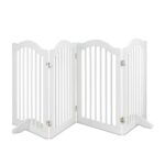 Gard protectie/blocare acces, cu usa, MDF, alb, 70 cm