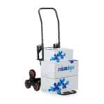 Carucior marfa pentru trepte, capacitate incarcare 150 kg, maner reglabil pe inaltime, negru, Relaxdays