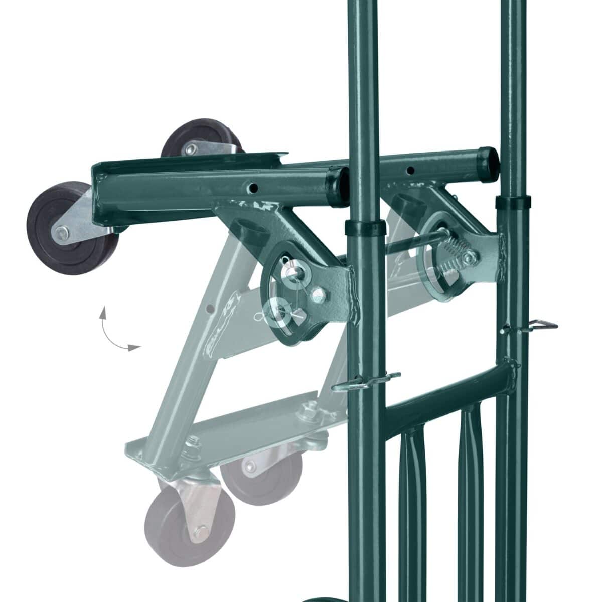 Carucior marfa pentru trepte, capacitate incarcare 150 kg, maner reglabil pe inaltime, verde, Relaxdays - imagine 7