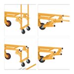 Carucior marfa pentru trepte, capacitate incarcare 150 kg, maner reglabil pe inaltime, galben, Relaxdays - imagine 9