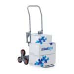 Carucior marfa pentru trepte, capacitate incarcare 150 kg, maner reglabil pe inaltime, gri, Relaxdays