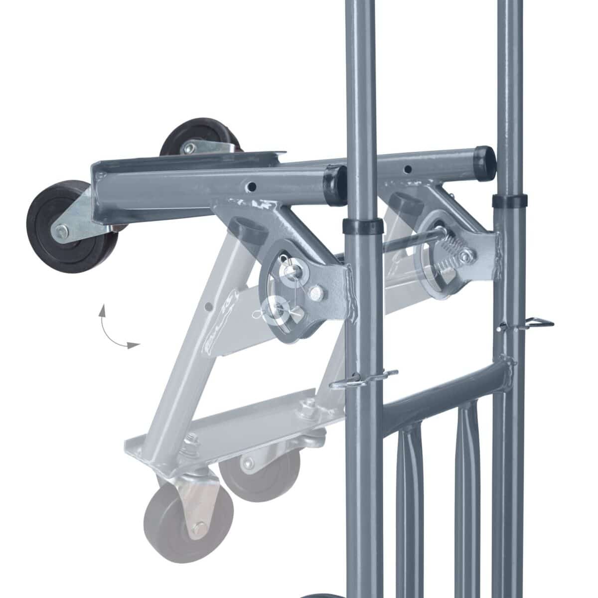 Carucior marfa pentru trepte, capacitate incarcare 150 kg, maner reglabil pe inaltime, gri, Relaxdays - imagine 7