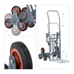Carucior marfa pentru trepte, capacitate incarcare 150 kg, maner reglabil pe inaltime, gri, Relaxdays - imagine 8