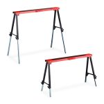 Set 2 staliere, pliabile, reglabile pe 12 inaltimi, capacitate 150kg, Relaxdays