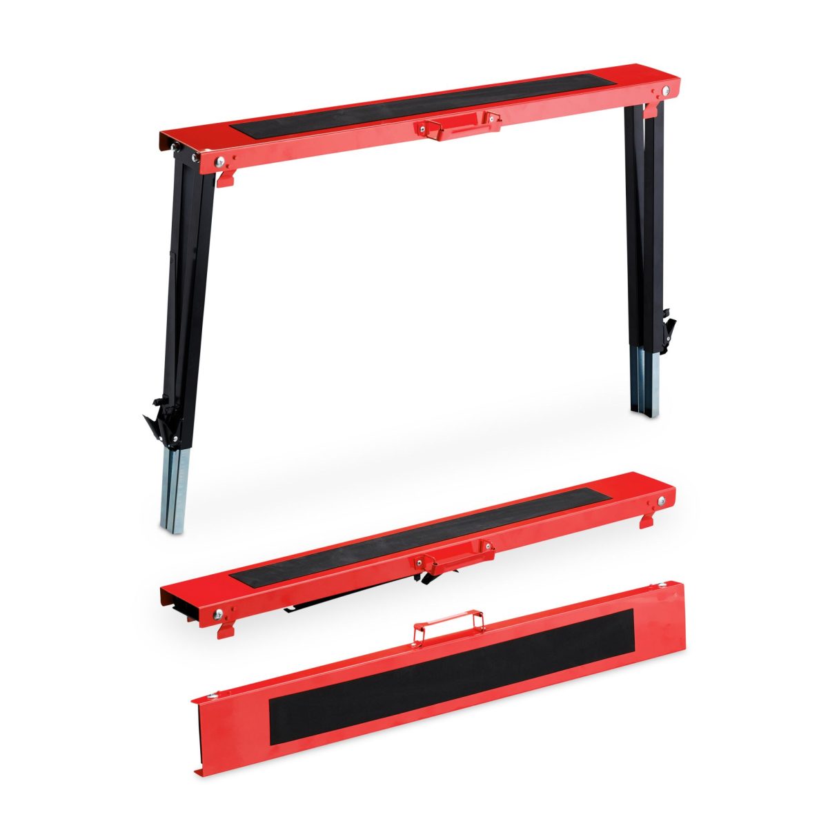 Set 2 staliere, pliabile, reglabile pe 12 inaltimi, capacitate 150kg, Relaxdays - imagine 6