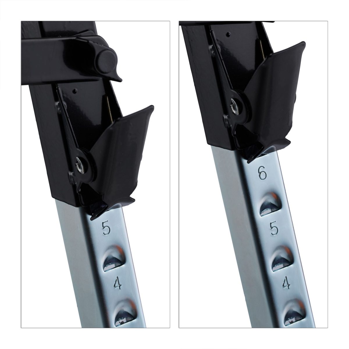Set 2 staliere, pliabile, reglabile pe 12 inaltimi, capacitate 150kg, Relaxdays - imagine 7