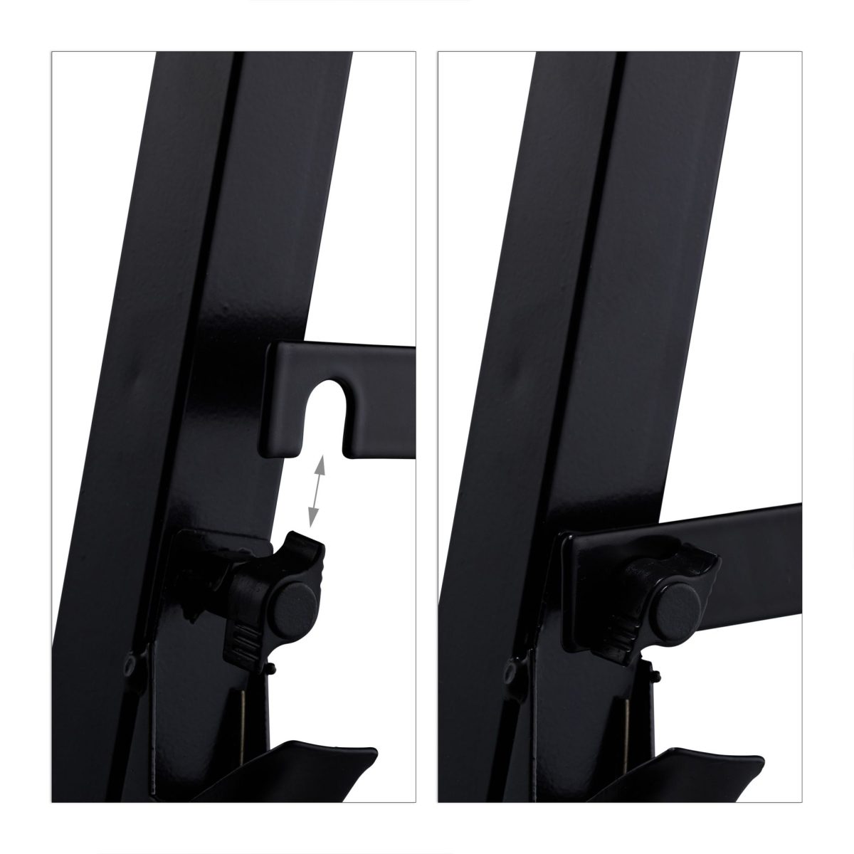 Set 2 staliere, pliabile, reglabile pe 12 inaltimi, capacitate 150kg, Relaxdays - imagine 8
