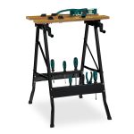 Banc de lucru, multifunctional, pliabil, suport ustensile, 75,5 x 56,5 x 62 cm
