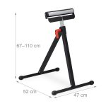 Stalier cu role, pliabil, inaltime reglabila 67 - 110 cm, capacitate 60 kg, Relaxdays - imagine 4