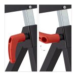 Stalier cu role, pliabil, inaltime reglabila 67 - 110 cm, capacitate 60 kg, Relaxdays - imagine 8