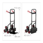 Carucior marfa pentru trepte, capacitate de incarcare 200 kg, maner reglabil pe inaltime, Relaxdays - imagine 4