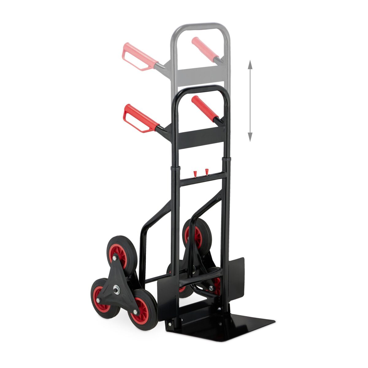 Carucior marfa pentru trepte, capacitate de incarcare 200 kg, maner reglabil pe inaltime, Relaxdays - imagine 6
