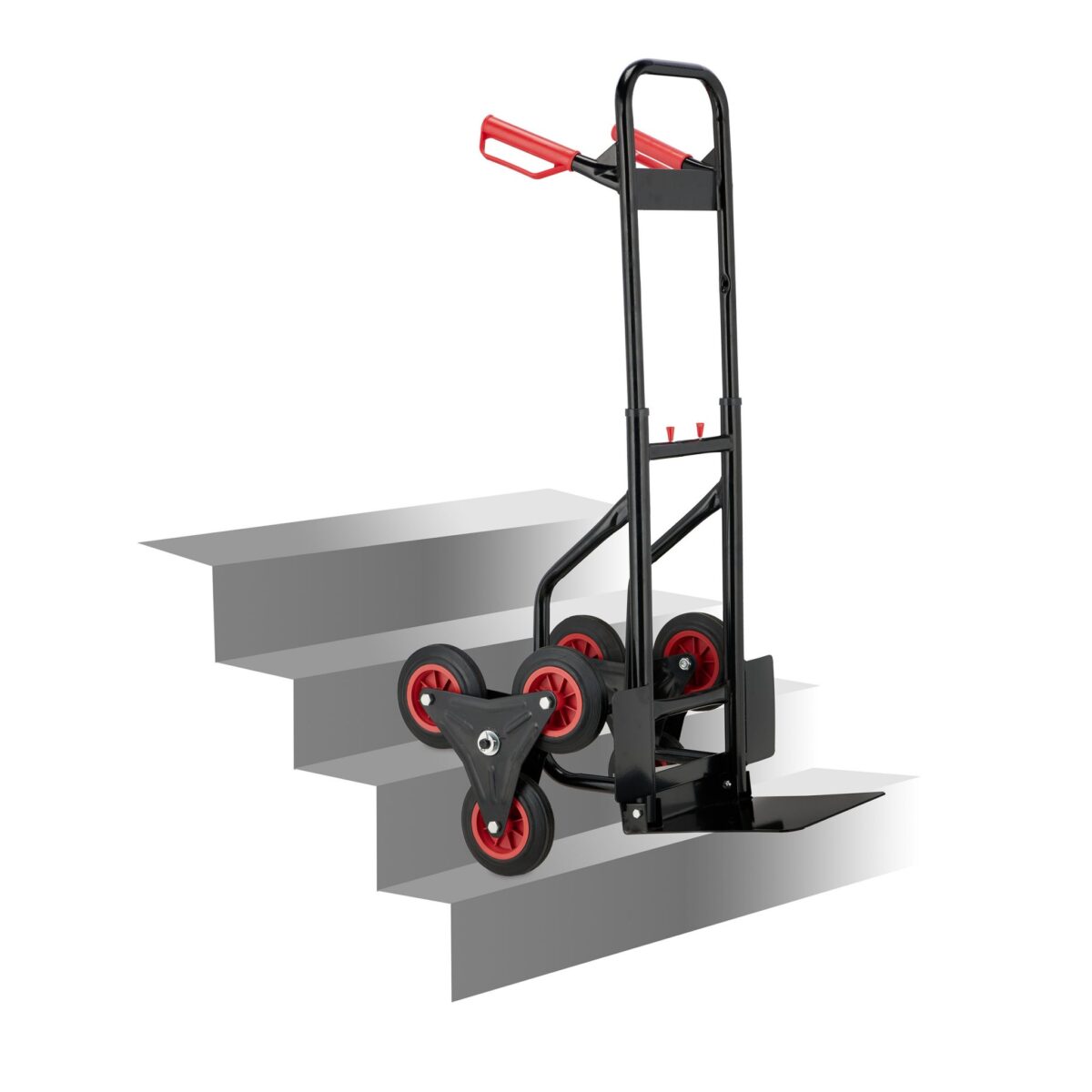Carucior marfa pentru trepte, capacitate de incarcare 200 kg, maner reglabil pe inaltime, Relaxdays - imagine 8