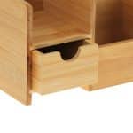 Organizator de birou/cosmetice, din bambus, 14 x 20,5 x 13 cm, Relaxdays - imagine 6