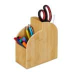 Organizator bambus, de birou, 2 compartimente, 20 x 17 x 9 cm