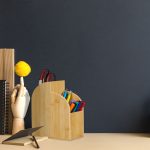 Organizator bambus, de birou, 2 compartimente, 20 x 17 x 9 cm - imagine 3