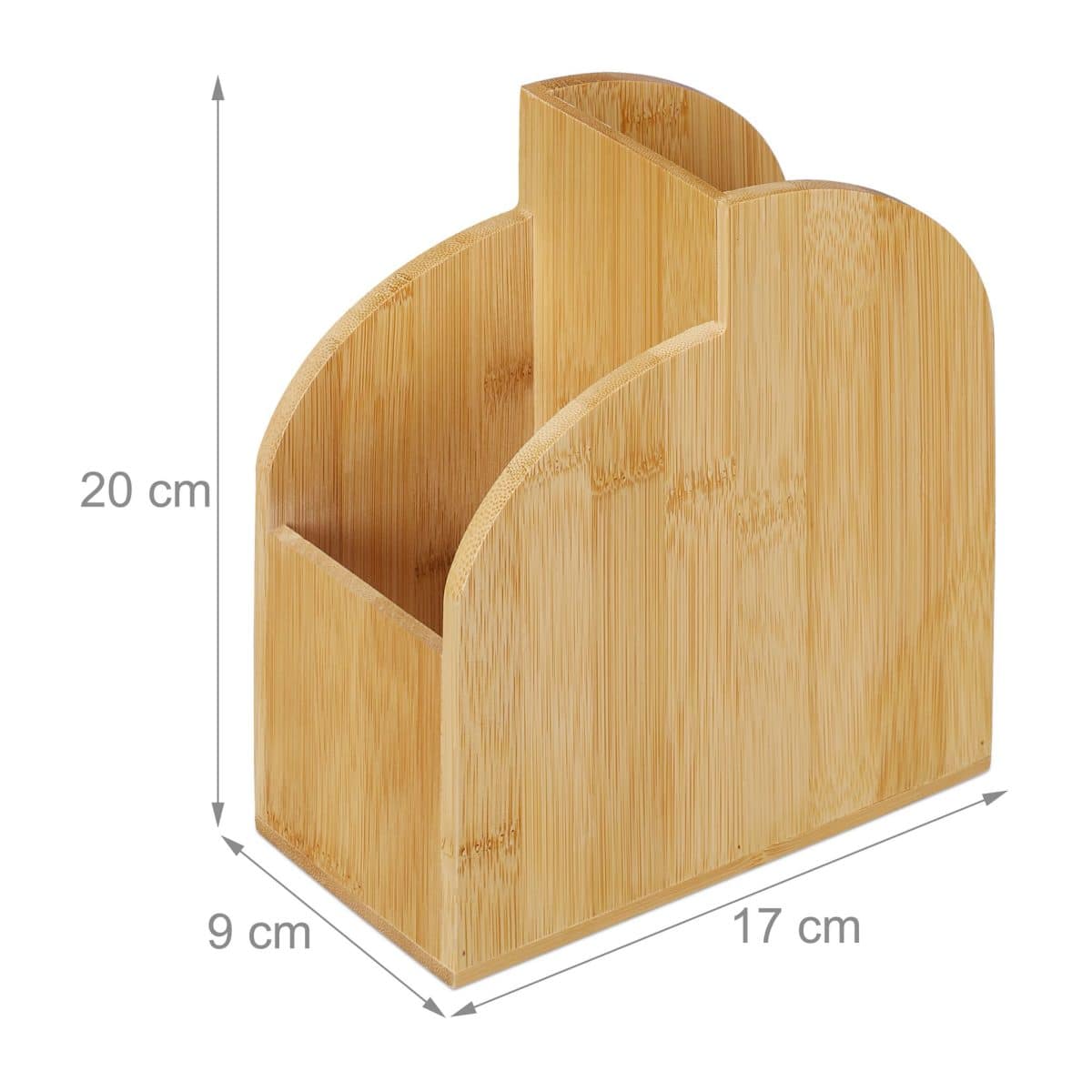 Organizator bambus, de birou, 2 compartimente, 20 x 17 x 9 cm - imagine 5