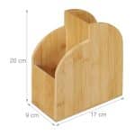 Organizator bambus, de birou, 2 compartimente, 20 x 17 x 9 cm - imagine 5