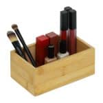 Organizator de birou/cosmetice, din bambus, 6,5 x 16,5 x 10 cm, Relaxdays