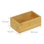 Organizator de birou/cosmetice, din bambus, 6,5 x 16,5 x 10 cm, Relaxdays - imagine 4