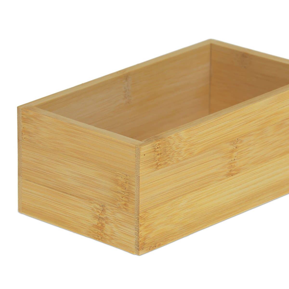 Organizator de birou/cosmetice, din bambus, 6,5 x 16,5 x 10 cm, Relaxdays - imagine 6