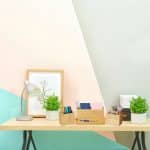 Set de birou, 3 organizatoare si o tavita, din bambus, 11,5 x 27 x 18 cm - imagine 2