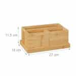 Set de birou, 3 organizatoare si o tavita, din bambus, 11,5 x 27 x 18 cm - imagine 4