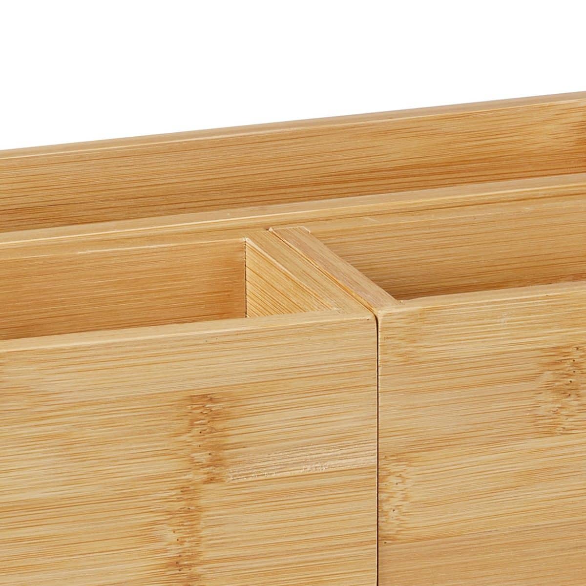 Set de birou, 3 organizatoare si o tavita, din bambus, 11,5 x 27 x 18 cm - imagine 6