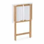 Masuta de cafea, stil modern, 63 x 47,5 x 37 cm, bambus/MDF, alb/maro - imagine 4