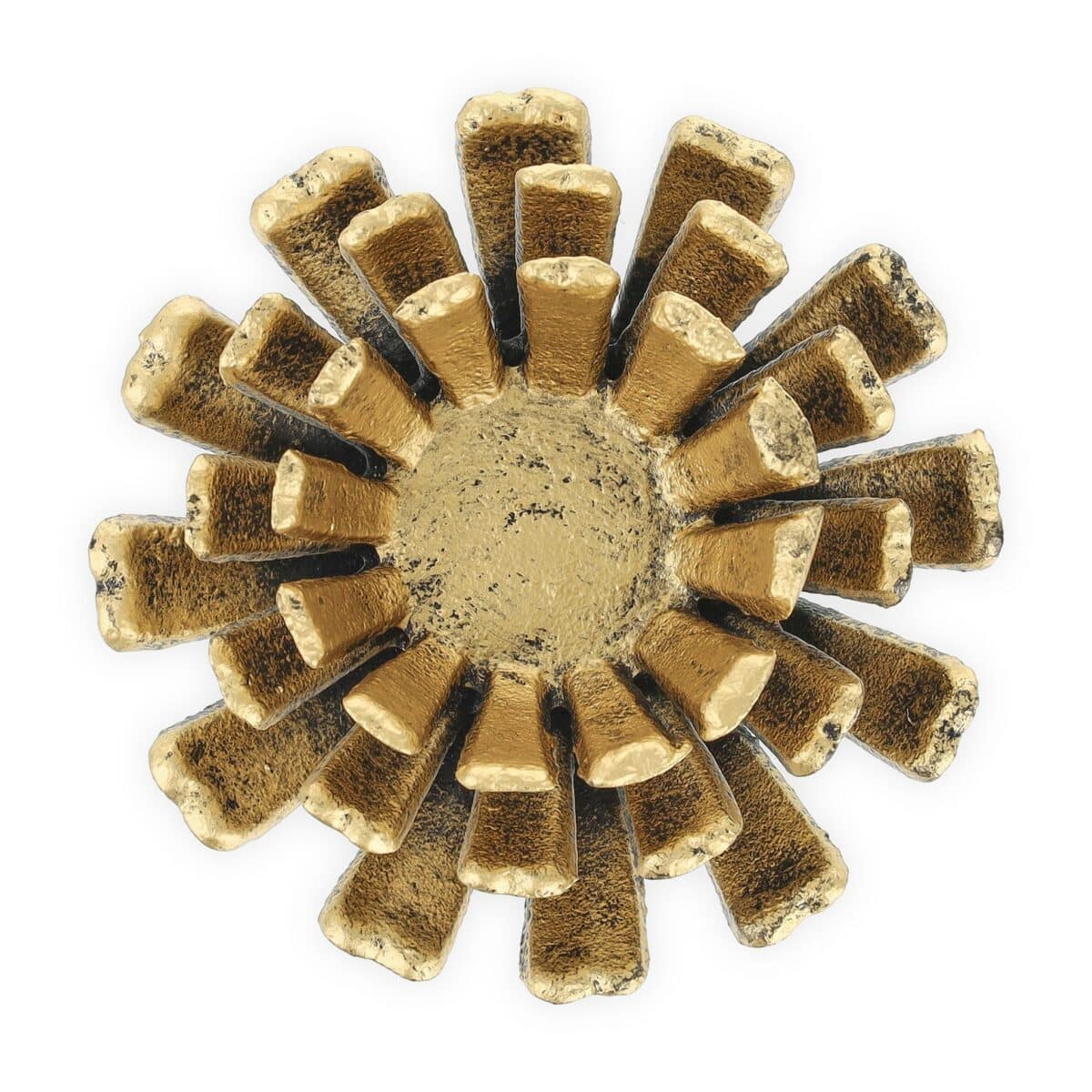 Set 2 suporturi lumanari, in forma de floare, auriu, dimensiuni 6 x 13,5 cm - imagine 5