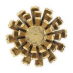 Set 2 suporturi lumanari, in forma de floare, auriu, dimensiuni 6 x 13,5 cm - imagine 5