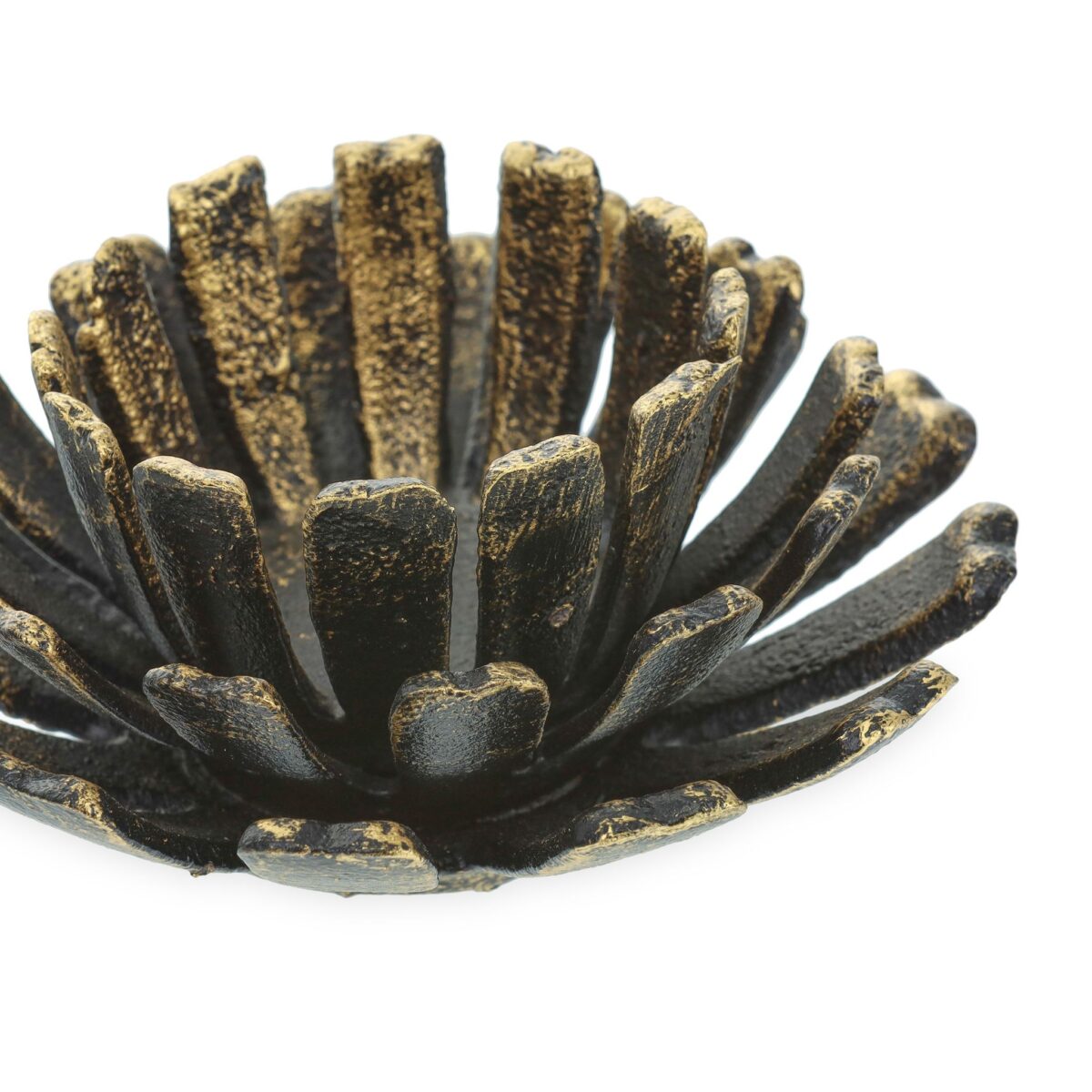 Set 2 suporturi lumanari, in forma de floare, maro, dimensiuni 6 x 13,5 cm - imagine 4