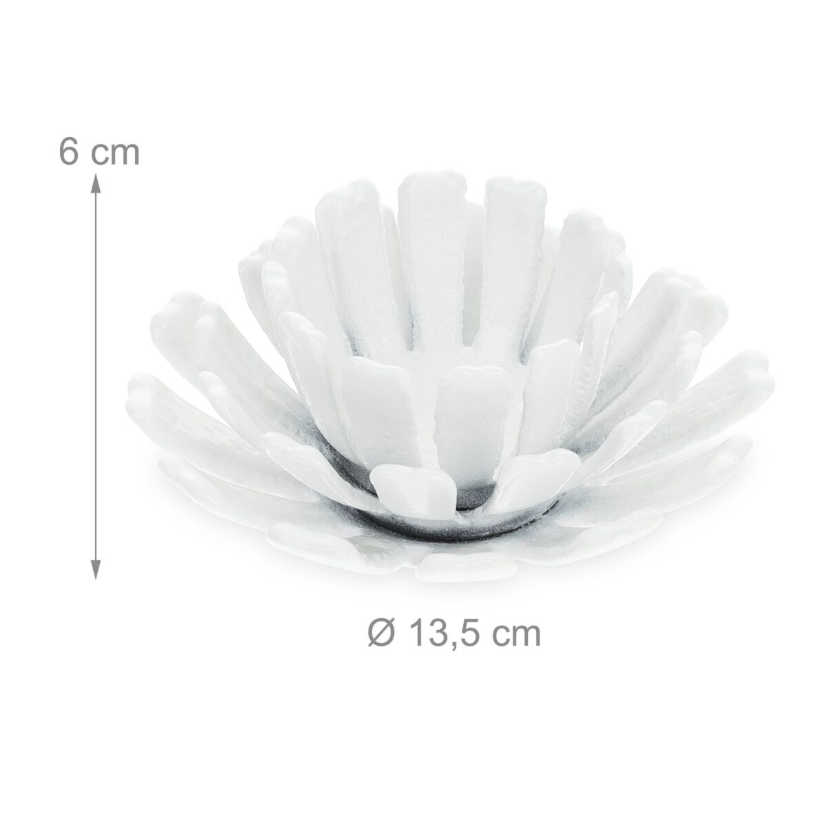 Set 2 suporturi lumanari, in forma de floare, alb, dimensiuni 6 x 13,5 cm - imagine 3